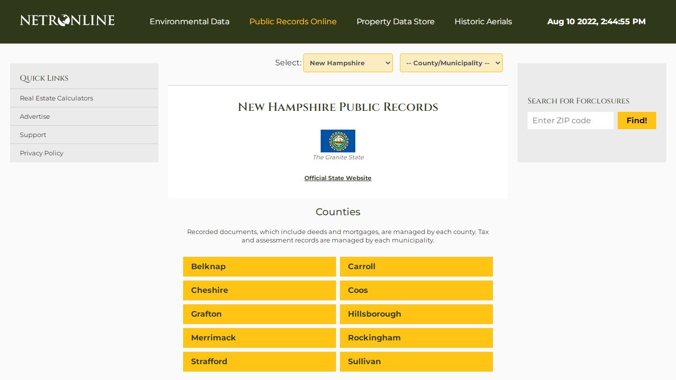 New Hampshire Public Records Online Directory