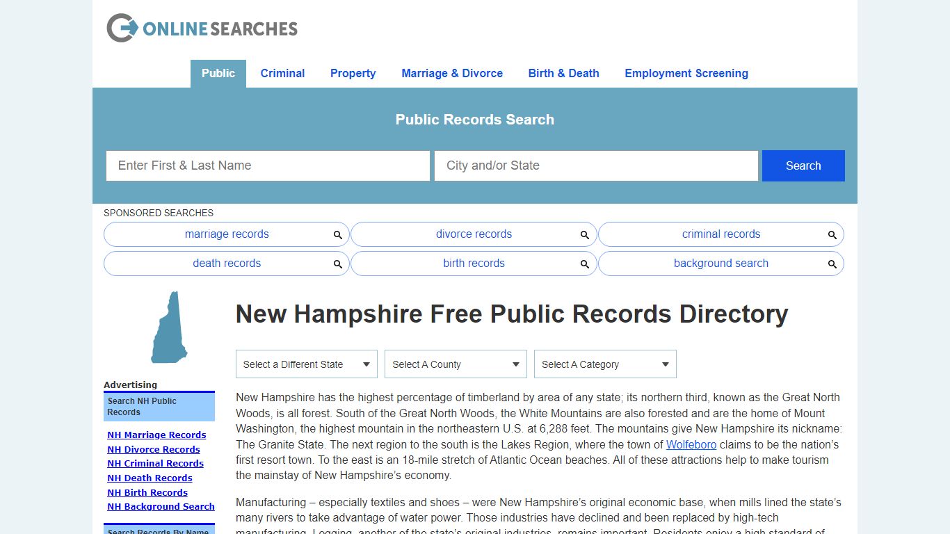 New Hampshire Public Records Directory & Official ...