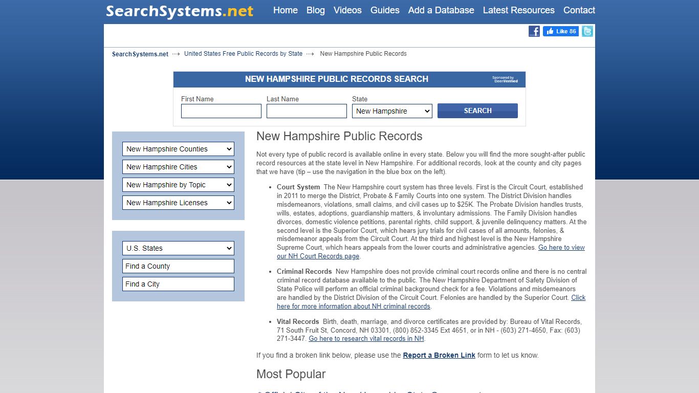 New Hampshire Public Records Search