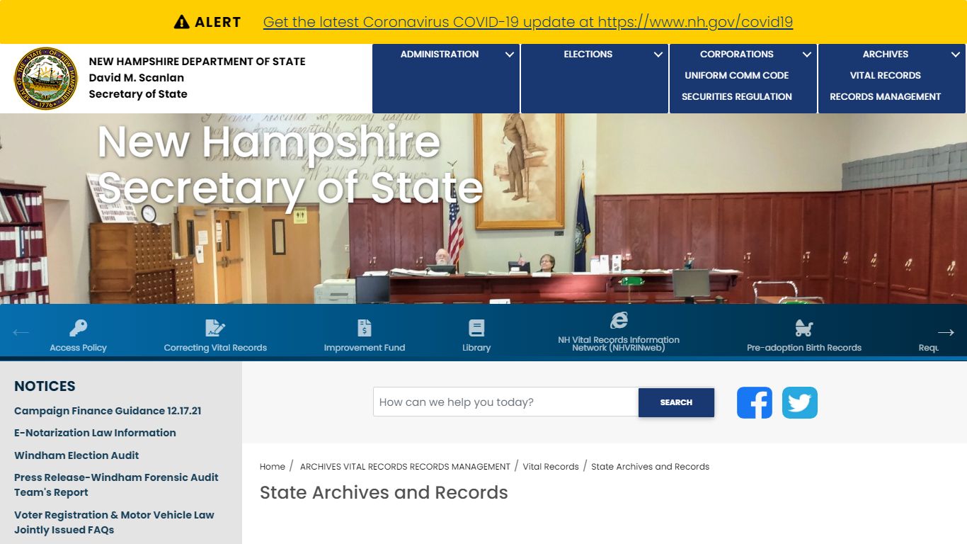 NH-SOS - State Archives and Records - New Hampshire